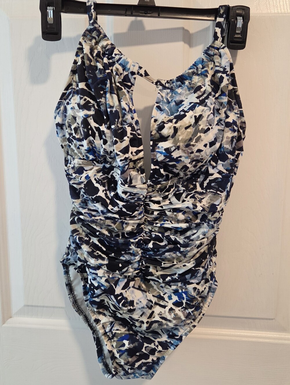 NWT Magicsuit Blue Black White Abstract One-Piece Swimsuit